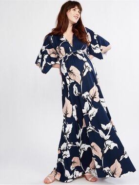 Rachel Pally M Navy Floral Maternity Maxi boho dress